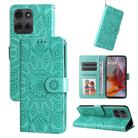 For Motorola Moto G75 5G Embossed Sunflower Leather Phone Case(Green) - 1
