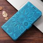 For Motorola Moto G85 / S50 Neo Embossed Sunflower Leather Phone Case(Blue) - 2
