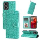 For Motorola Moto G85 / S50 Neo Embossed Sunflower Leather Phone Case(Green) - 1