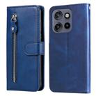 For Motorola Edge 50 Neo / ThinkPhone 25 Fashion Calf Texture Zipper Leather Phone Case(Blue) - 1