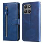 For Motorola Moto G15 / G15 Power Fashion Calf Texture Zipper Leather Phone Case(Blue) - 1