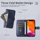 For Motorola Moto G15 / G15 Power Fashion Calf Texture Zipper Leather Phone Case(Blue) - 3