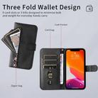 For Motorola Moto G55 Fashion Calf Texture Zipper Leather Phone Case(Black) - 3