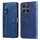 For Motorola Edge 60 Fusion / Edge 5G 2025 Fashion Calf Texture Zipper Leather Phone Case(Blue) - 1
