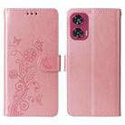 For Motorola Edge 50 Fusion Embossed Butterfly Flowers Leather Phone Case(Rose Gold) - 1