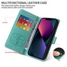 For Motorola Edge 50 Fusion Embossed Butterfly Flowers Leather Phone Case(Green) - 3