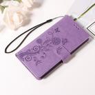 For Motorola Edge 50 Fusion Embossed Butterfly Flowers Leather Phone Case(Purple) - 2