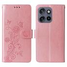 For Motorola Edge 50 Neo / ThinkPhone 25 Embossed Butterfly Flowers Leather Phone Case(Rose Gold) - 1