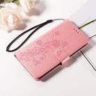 For Motorola Moto G15 / G15 Power Embossed Butterfly Flowers Leather Phone Case(Rose Gold) - 2