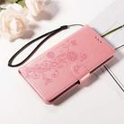 For Motorola Moto G55 Embossed Butterfly Flowers Leather Phone Case(Rose Gold) - 2