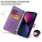For Motorola Moto G55 Embossed Butterfly Flowers Leather Phone Case(Purple) - 3