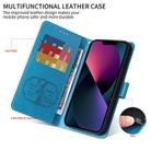 For Motorola Moto G55 Embossed Butterfly Flowers Leather Phone Case(Blue) - 3