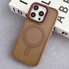 For iPhone 15 Pro Max Diamond Lens Frame PC Hybrid TPU MagSafe Phone Case(Desert Gold) - 1