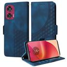 For Motorola Edge 50 Fusion Embossed Rhombus Starry Leather Phone Case(Blue) - 1