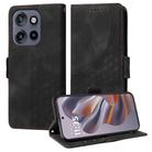 For Motorola Edge 50 Neo / ThinkPhone 25 Embossed Rhombus Starry Leather Phone Case(Black) - 1