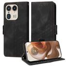 For Motorola Edge 50 Ultra / X50 Ultra Embossed Rhombus Starry Leather Phone Case(Black) - 1