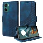 For Motorola Moto G05 / E15 Embossed Rhombus Starry Leather Phone Case(Blue) - 1
