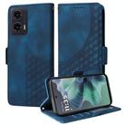 For Motorola Moto G35 Embossed Rhombus Starry Leather Phone Case(Blue) - 1