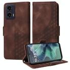 For Motorola Moto G35 Embossed Rhombus Starry Leather Phone Case(Brown) - 1