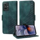 For Motorola Moto G55 Embossed Rhombus Starry Leather Phone Case(Green) - 1