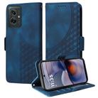 For Motorola Moto G55 Embossed Rhombus Starry Leather Phone Case(Blue) - 1