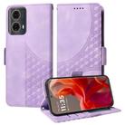 For Motorola Moto G85 / S50 Neo Embossed Rhombus Starry Leather Phone Case(Purple) - 1