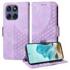 For Motorola Edge 60 Fusion / Edge 5G 2025 Embossed Rhombus Starry Leather Phone Case(Purple) - 1