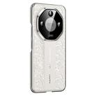 For Honor X50 Cloud Dragon Pattern Plain Leather PC Phone Case(White) - 1