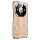 For Honor X50 Pro Cloud Dragon Pattern Plain Leather PC Phone Case(Gold) - 1