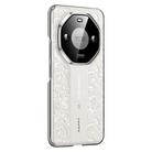 For Honor X50 Pro Cloud Dragon Pattern Plain Leather PC Phone Case(White) - 1