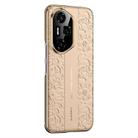 For Honor 300 Ultra Cloud Dragon Pattern Plain Leather PC Phone Case(Gold) - 1