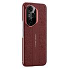 For Honor 300 Ultra Cloud Dragon Pattern Plain Leather PC Phone Case(Red) - 1