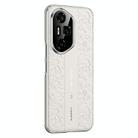 For Honor 300 Ultra Cloud Dragon Pattern Plain Leather PC Phone Case(White) - 1