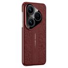 For Huawei Pura 80 5G Cloud Dragon Pattern Plain Leather PC Phone Case(Red) - 1