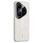 For Huawei Pura 80 5G Cloud Dragon Pattern Plain Leather PC Phone Case(White) - 1