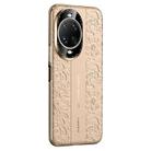 For Huawei nova 14 Ultra Cloud Dragon Pattern Plain Leather PC Phone Case(Gold) - 1
