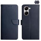 For Xiaomi Poco X7 Pro Genuine Leather Fingerprint-proof Flip Phone Case(Blue) - 1