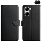 For Xiaomi Poco X7 Pro Genuine Leather Fingerprint-proof Flip Phone Case(Black) - 1