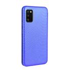 For Samsung Galaxy A41(Eurasian Version) Carbon Fiber Texture Horizontal Flip TPU + PC + PU Leather Case with Rope & Card Slot(Blue) - 3