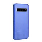 For Samsung Galaxy S10 5G Carbon Fiber Texture Horizontal Flip TPU + PC + PU Leather Case with Rope & Card Slot(Blue) - 3