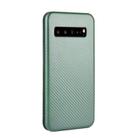 For Samsung Galaxy S10 5G Carbon Fiber Texture Horizontal Flip TPU + PC + PU Leather Case with Rope & Card Slot(Green) - 3