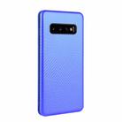 For Samsung Galaxy S10 Plus Carbon Fiber Texture Horizontal Flip TPU + PC + PU Leather Case with Rope & Card Slot(Blue) - 3