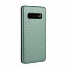 For Samsung Galaxy S10 Plus Carbon Fiber Texture Horizontal Flip TPU + PC + PU Leather Case with Rope & Card Slot(Green) - 3