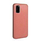 For Samsung Galaxy S20 Carbon Fiber Texture Horizontal Flip TPU + PC + PU Leather Case with Rope & Card Slot(Brown) - 3