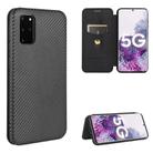 For Samsung Galaxy S20 Plus Carbon Fiber Texture Horizontal Flip TPU + PC + PU Leather Case with Rope & Card Slot(Black) - 1