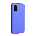 For Samsung Galaxy S20 Plus Carbon Fiber Texture Horizontal Flip TPU + PC + PU Leather Case with Rope & Card Slot(Blue) - 3