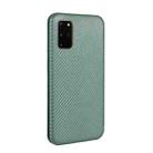 For Samsung Galaxy S20 Plus Carbon Fiber Texture Horizontal Flip TPU + PC + PU Leather Case with Rope & Card Slot(Green) - 3