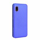 For Samsung Galaxy A20 (SC-02M) SCV46 Carbon Fiber Texture Horizontal Flip TPU + PC + PU Leather Case with Rope & Card Slot(Blue) - 3