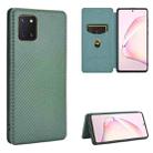 For Samsung Galaxy A81 / M60s / Note 10 Lite Carbon Fiber Texture Horizontal Flip TPU + PC + PU Leather Case with Rope & Card Slot(Green) - 1