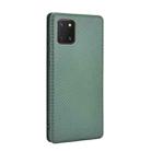 For Samsung Galaxy A81 / M60s / Note 10 Lite Carbon Fiber Texture Horizontal Flip TPU + PC + PU Leather Case with Rope & Card Slot(Green) - 3
